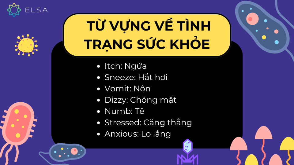 Từ vựng về tình trạng sức khỏe