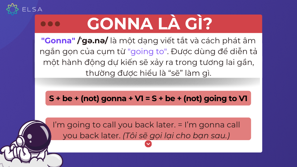 Định nghĩa, công thức và về Gonna