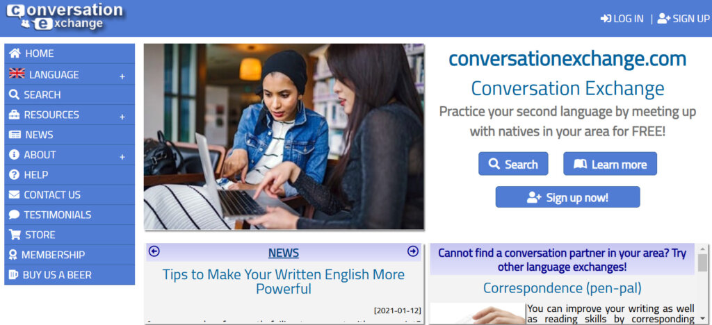 Conversation Exchange là web học nói tiếng Anh miễn phí mà bạn không nên bỏ qua