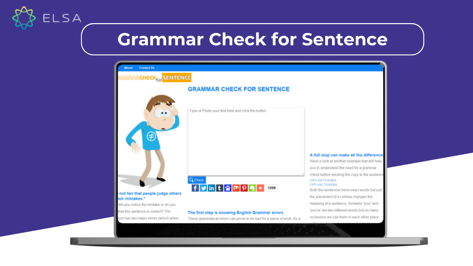 Grammar Check for Sentence