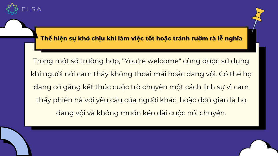 Cách sử dụng You are welcome