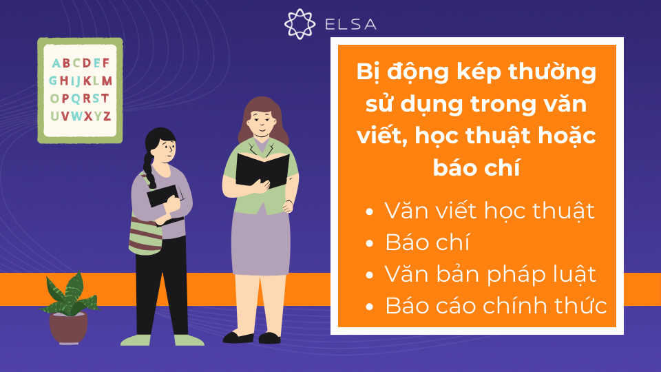 Bị động kép thường sử dụng trong báo cáo, văn bản pháp luật và văn viết Bị động kép thường sử dụng trong báo cáo, văn bản pháp luật và văn viết