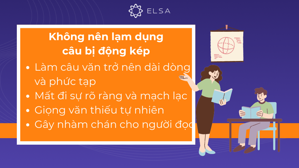 Bị động kép sẽ làm câu văn trở nên dài dòng và phức tạp Bị động kép sẽ làm câu văn trở nên dài dòng và phức tạp