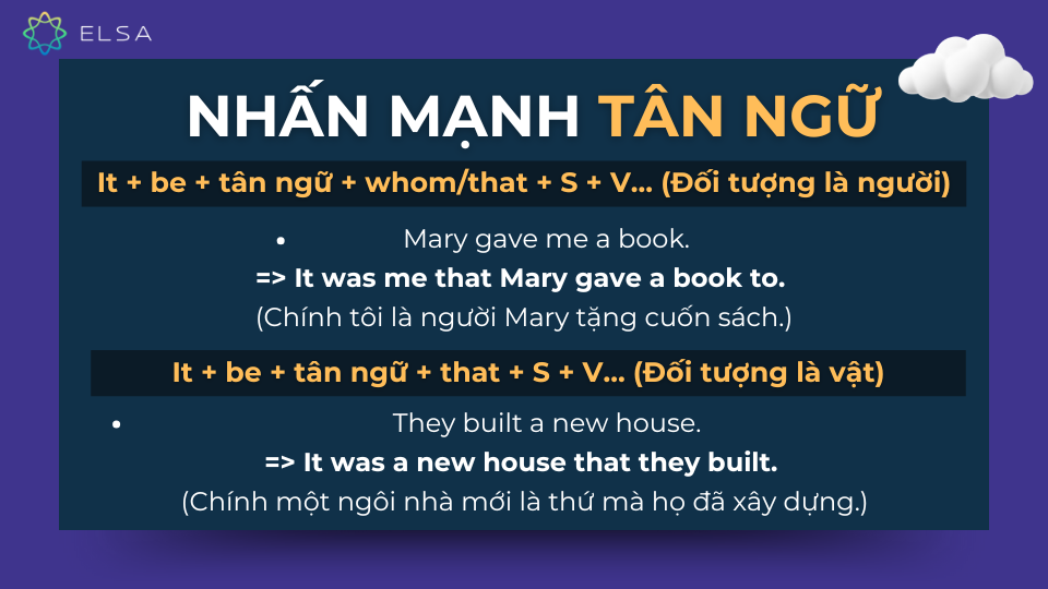 Câu chẻ nhấn mạnh tân ngữ