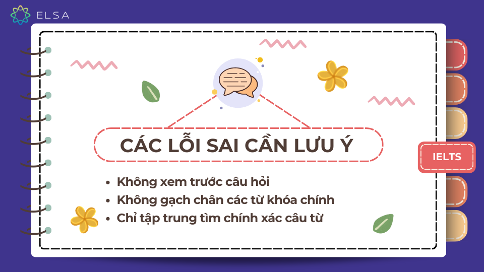Các lỗi sai cần lưu ý khi làm dạng bài Matching features Các lỗi sai cần lưu ý khi làm dạng bài Matching features