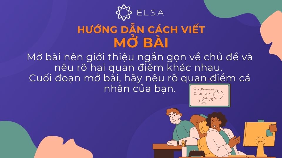 Mở bài nên ngắn gọn và nêu rõ hai quan điểm khác nhau về chủ đề