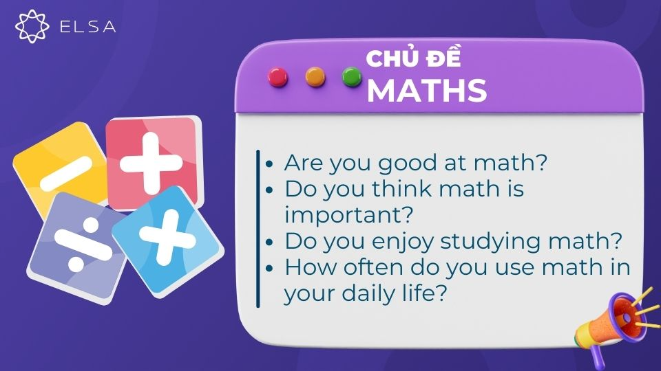 Câu hỏi chủ đề  Maths 