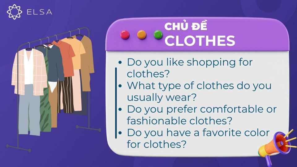 Câu hỏi chủ đề Clothes 