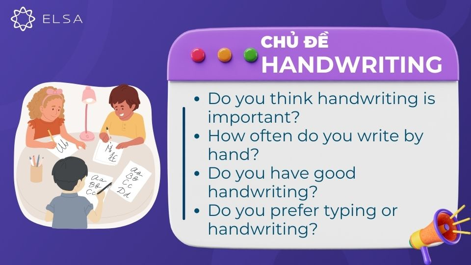 Câu hỏi chủ đề Handwriting