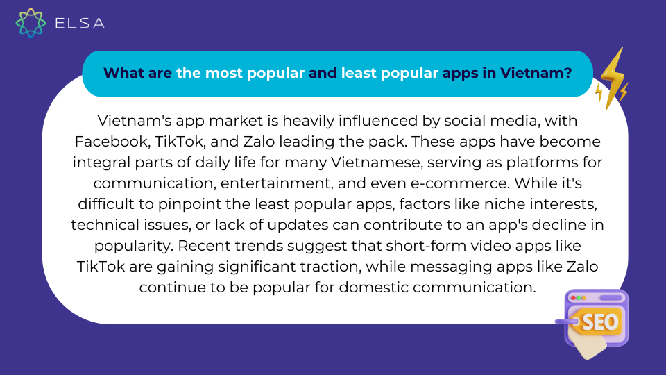 What are the most popular and least popular apps in Vietnam? What are the most popular and least popular apps in Vietnam?