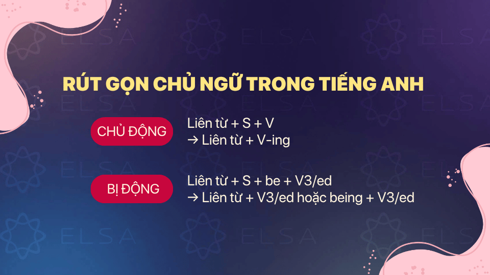 2 cách rút gọn chủ ngữ trong tiếng Anh