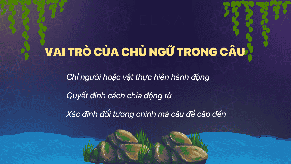 Vai trò của chủ ngữ trong câu Vai trò của chủ ngữ trong câu
