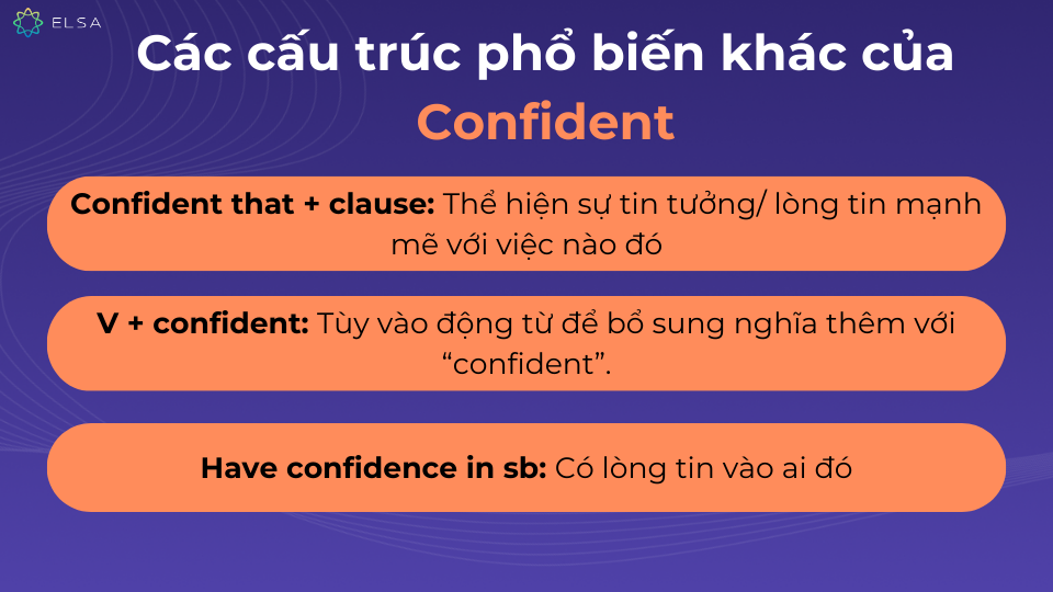 Các cấu trúc thường gặp khác của Confident Các cấu trúc thường gặp khác của Confident