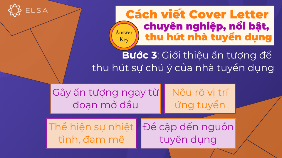Bước 3: Giới thiệu ấn tượng để thu hút sự chú ý của nhà tuyển dụng Bước 3: Giới thiệu ấn tượng để thu hút sự chú ý của nhà tuyển dụng