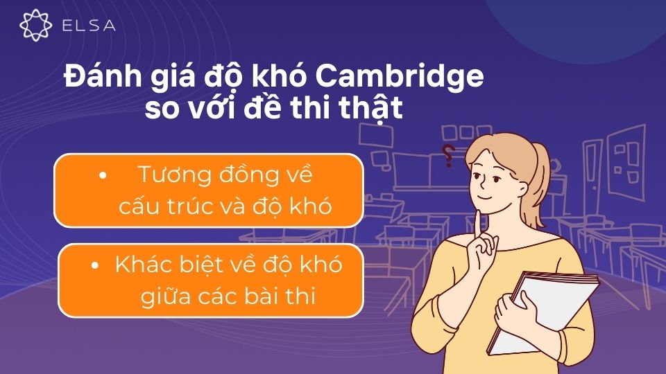 Đánh giá về độ khó Cambridge so với đề thi thật Đánh giá về độ khó Cambridge so với đề thi thật