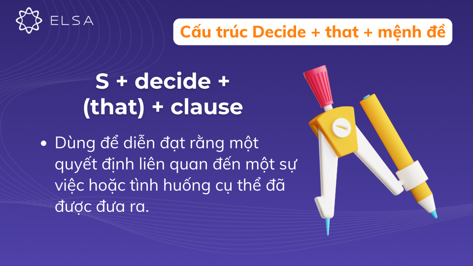 Cấu trúc Decide + that + mệnh đề Cấu trúc Decide + that + mệnh đề