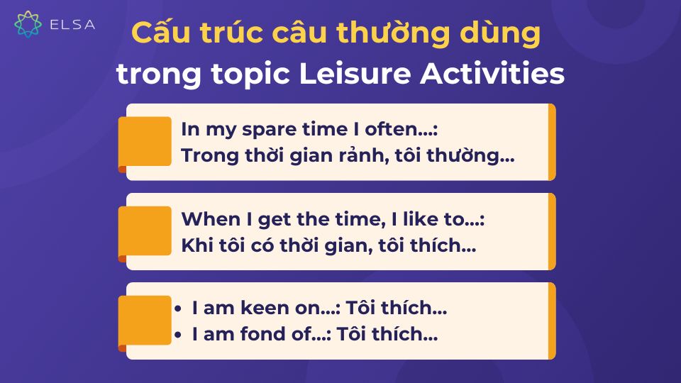 Cấu trúc câu thường dùng trong topic Leisure Activities