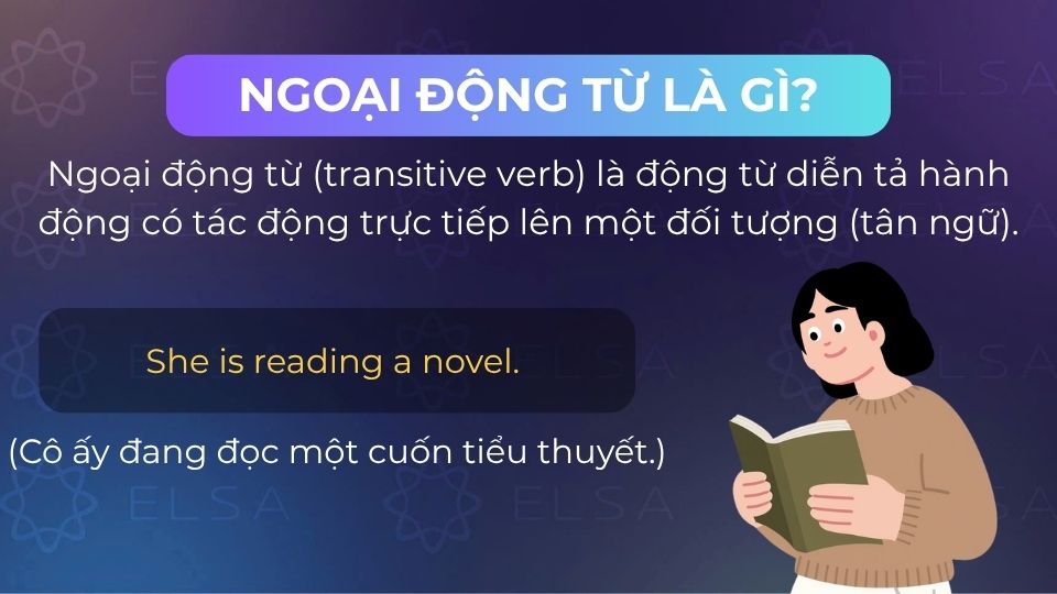 Ngoại động từ tiếng Anh là transitive verb