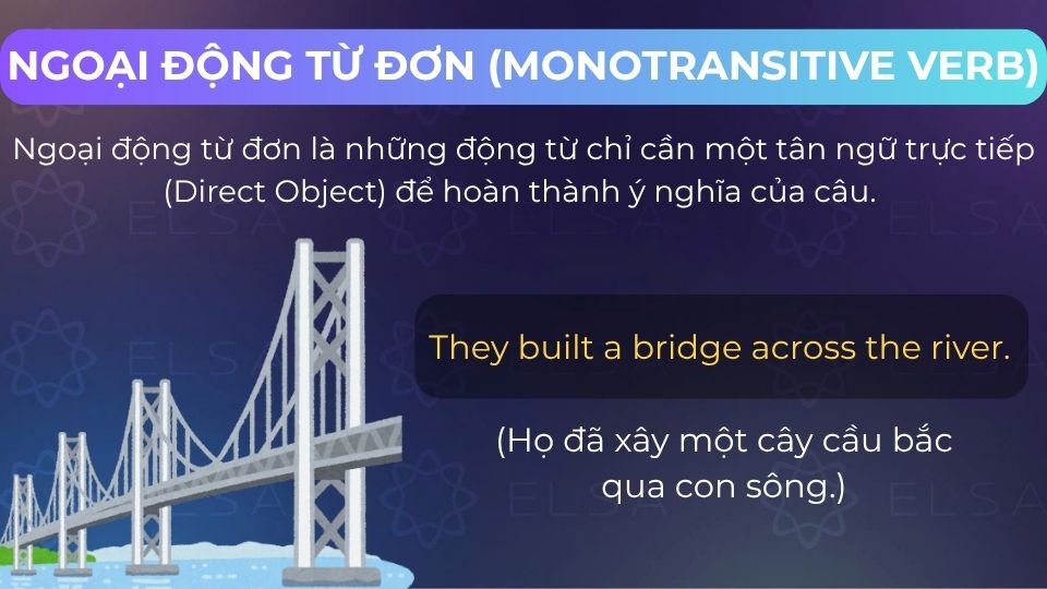 Câu ví dụ ngoại động từ đơn