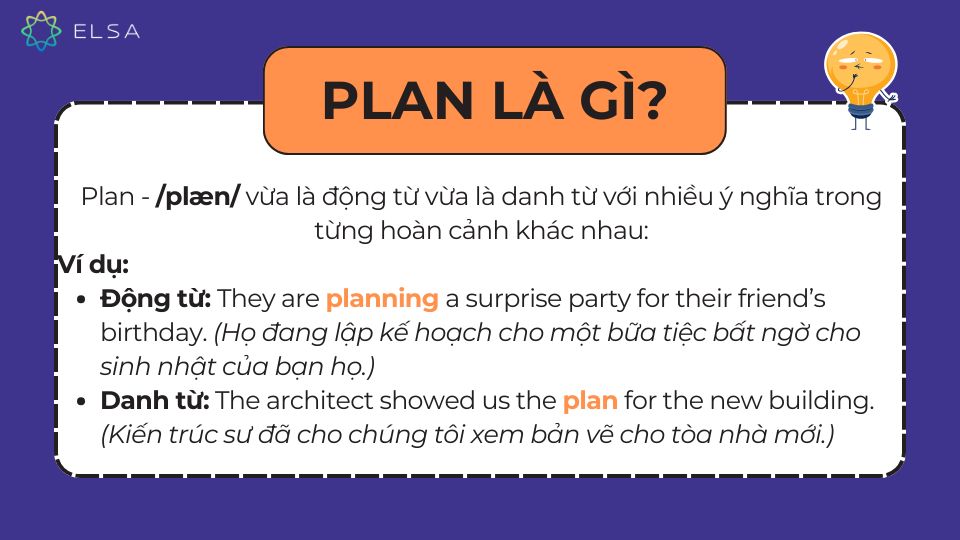 Khái niệm plan và ví dụ minh họa Khái niệm plan và ví dụ minh họa