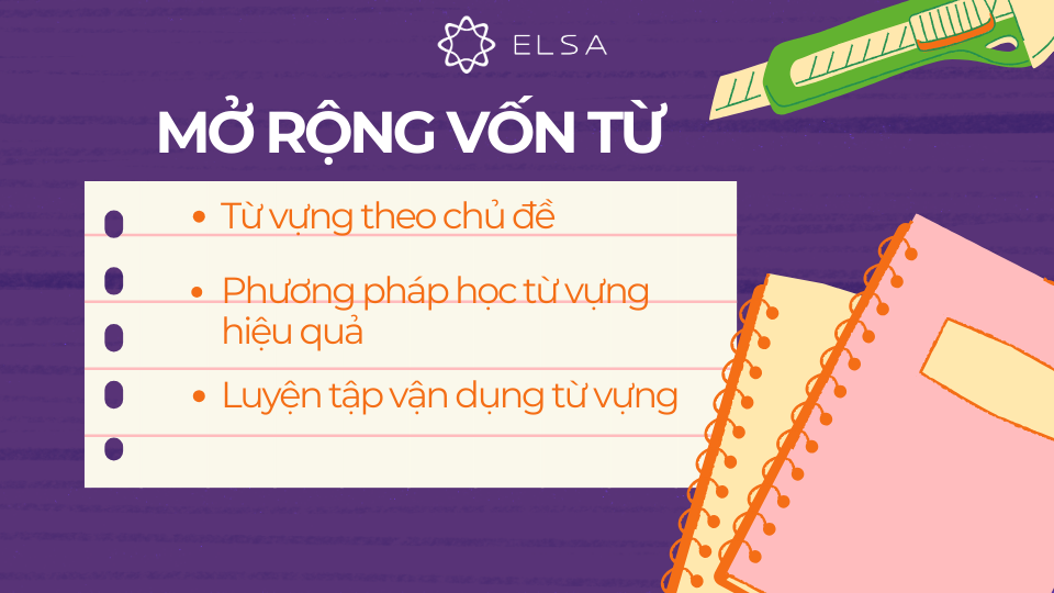 Mở rộng vốn từ vựng là bước tiếp theo để nâng cao trình độ tiếng Anh
