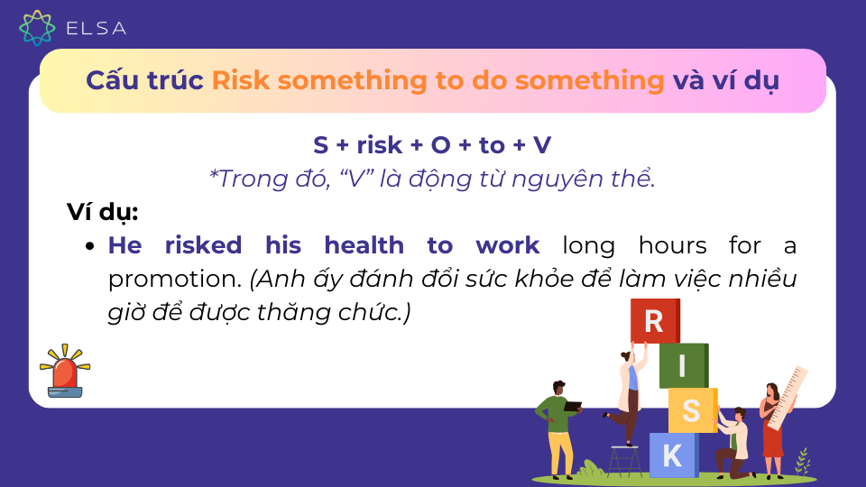 Cấu trúc Risk something to do something, kèm ví dụ Cấu trúc Risk something to do something, kèm ví dụ