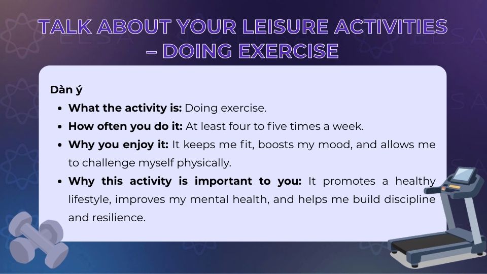 Dàn ý câu hỏi IELTS chủ đề Talk about your leisure activities: Doing exercise