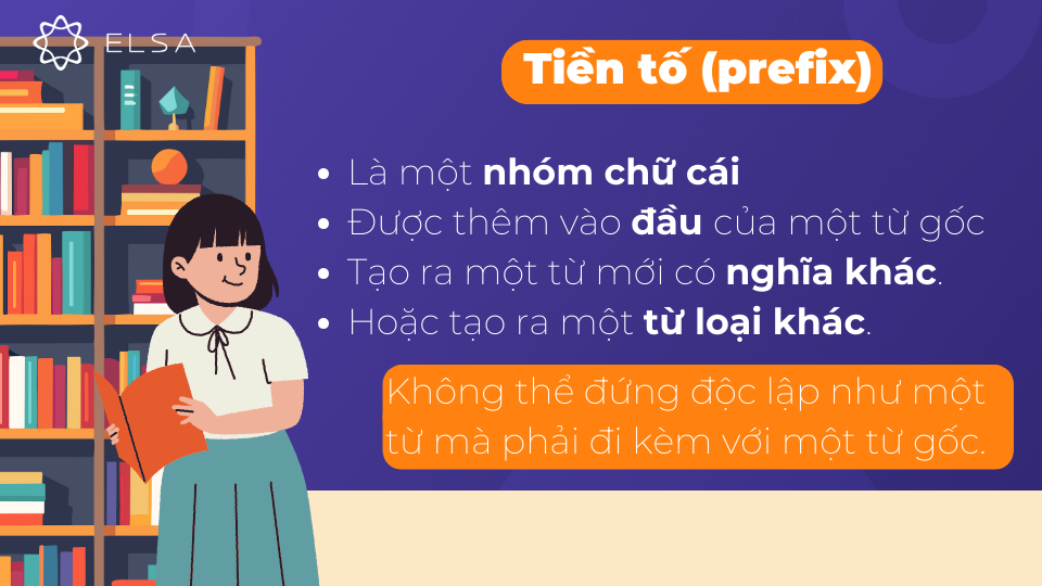 Việc thêm tiền tố vào từ gốc có thể làm thay đổi nghĩa của từ gốc hoặc tạo ra một từ loại khác.