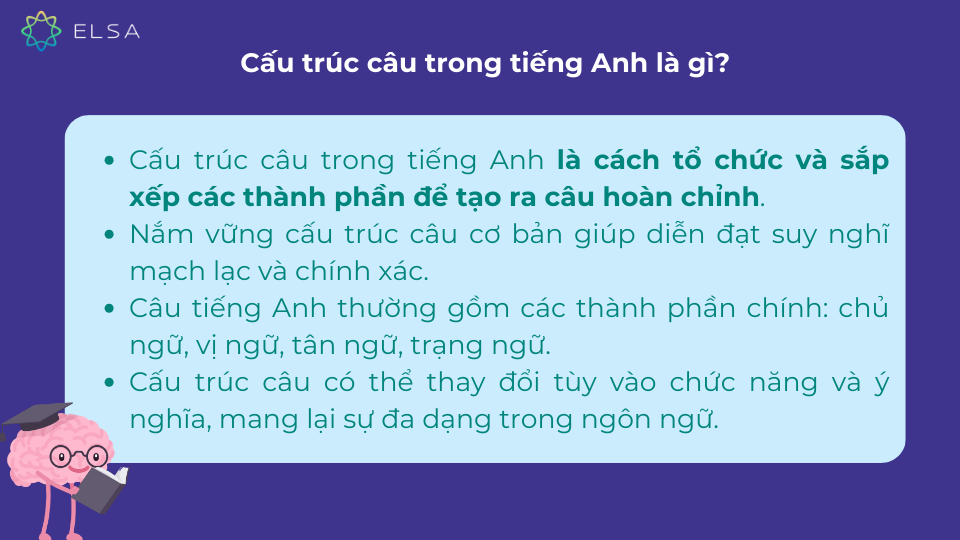 Khái niệm về cấu trúc câu trong tiếng Anh Khái niệm về cấu trúc câu trong tiếng Anh