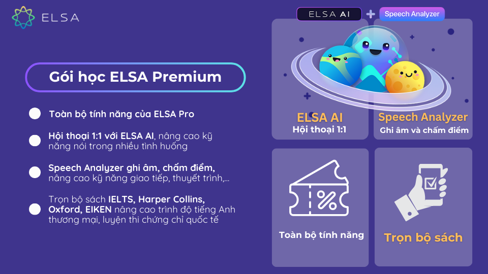 Các gói luyện thi IELTS của ELSA Speak Các gói luyện thi IELTS của ELSA Speak