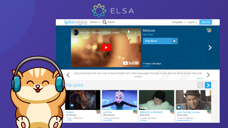 Website nghe chép chính tả tiếng Anh - Lyrics Training Website nghe chép chính tả tiếng Anh - Lyrics Training