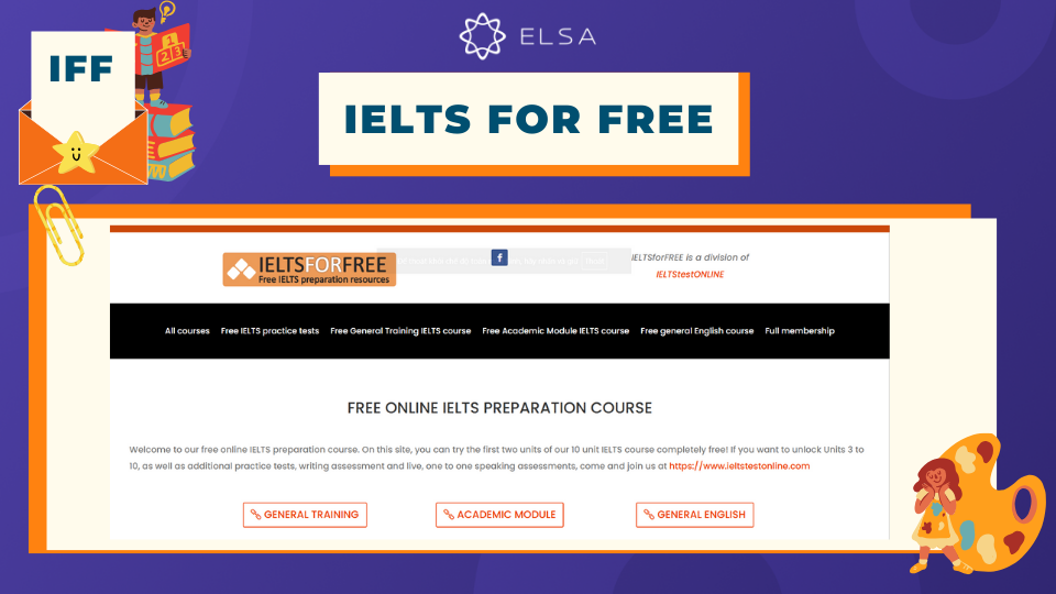 Website IELTS For Free Giao diện của Website IELTS For Free