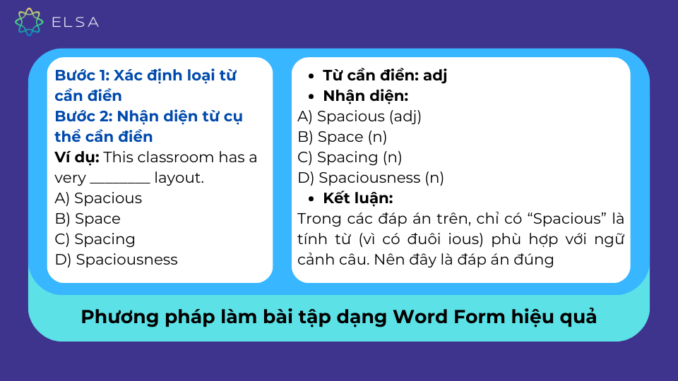 Áp dụng hai bước hiệu quả để làm bài tập dạng Word Form hiệu quả Áp dụng hai bước hiệu quả để làm bài tập dạng Word Form hiệu quả