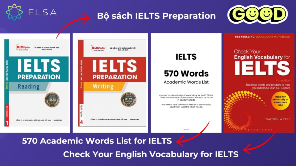 20 bộ sách IELTS giúp bạn dễ dàng ôn luyện và đạt điểm cao Bộ sách IELTS Preparation, 570 Academic Words List for IELTS và Cambridge Vocabulary for IELTS