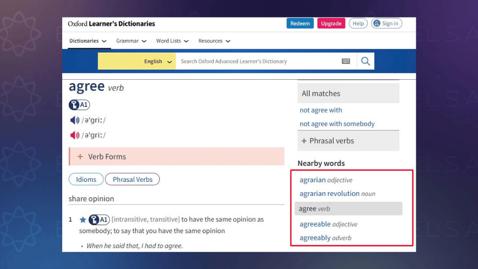 Học từ vựng tiếng Anh Word Family qua Oxford Learner’s Dictionary