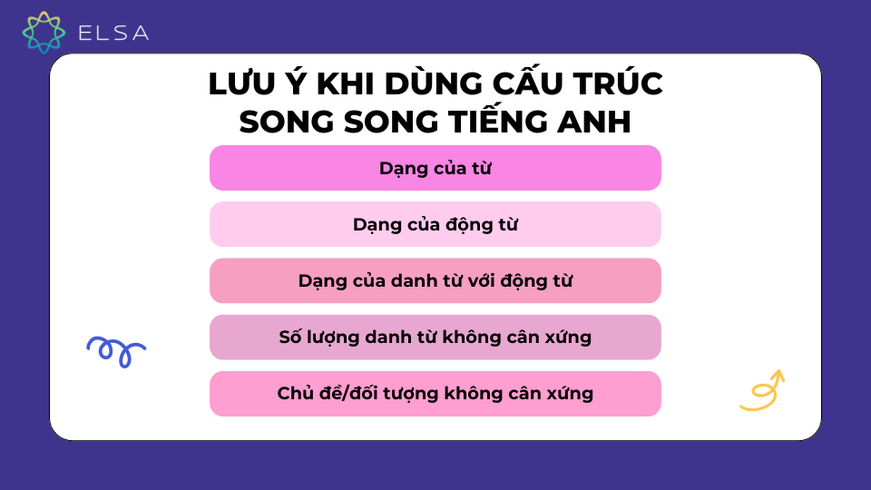 Lưu ý khi dùng cấu trúc song song tiếng Anh Lưu ý khi dùng cấu trúc song song tiếng Anh