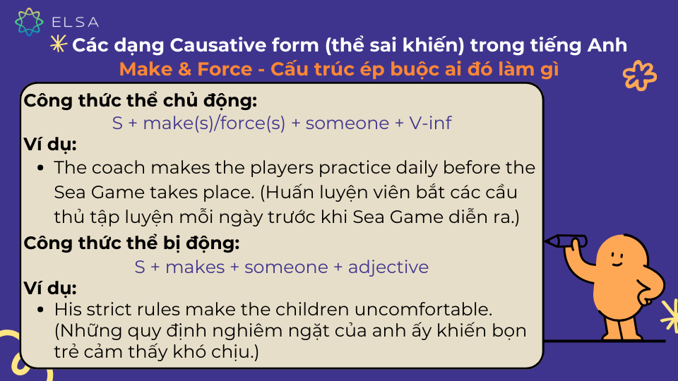 Cấu trúc Make & Force trong thể sai khiến (Causetive Form)