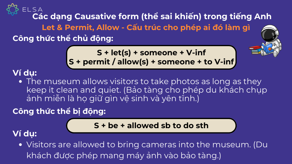 Cấu trúc Let & Permit, Allow trong thể sai khiến (Causetive Form)