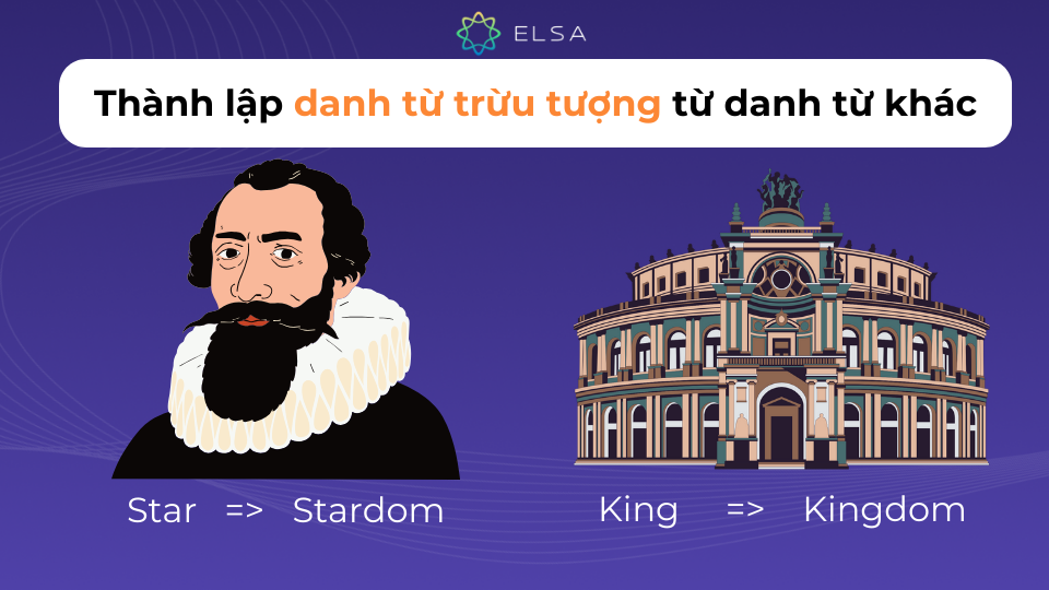 Danh từ cũng có thể biến thành danh từ trừu tượng