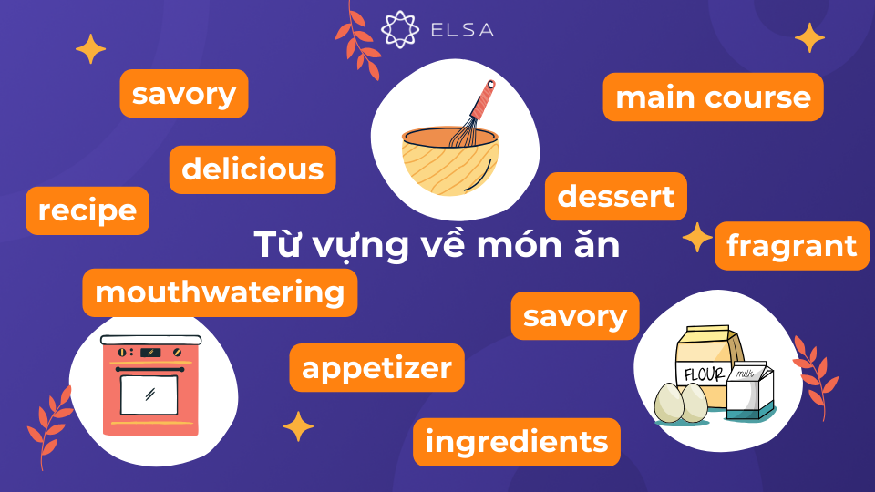 Các từ miêu tả món ăn, giúp bạn diễn tả hương vị, màu sắc, nguyên liệu một cách cụ thể và hấp dẫn hơn Các từ miêu tả món ăn, giúp bạn diễn tả hương vị, màu sắc, nguyên liệu một cách cụ thể và hấp dẫn hơn