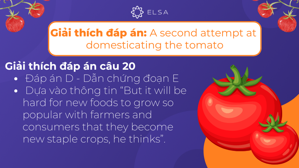Giải thích chi tiết đáp án của câu 20 Giải thích chi tiết đáp án của câu 20