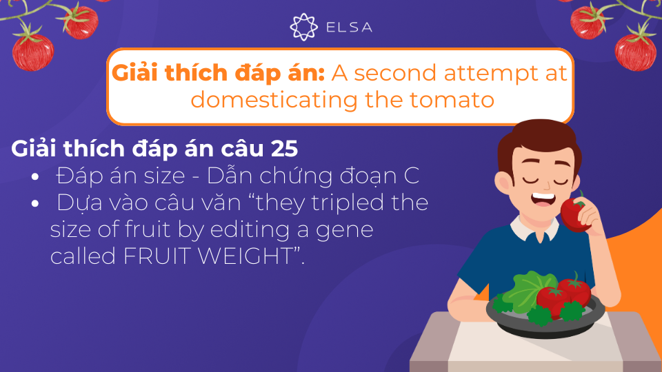 Giải thích chi tiết đáp án của câu 25 Giải thích chi tiết đáp án của câu 25