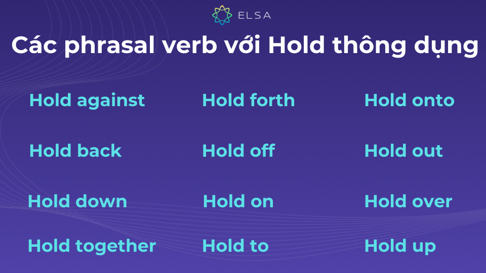 Các phrasal verb với Hold phổ biến Các phrasal verb với Hold phổ biến