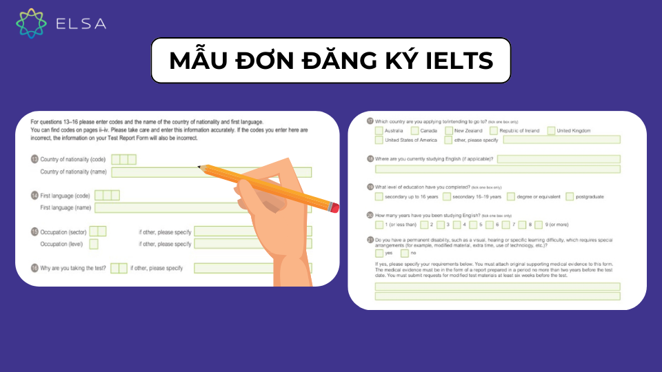 Mẫu đơn đăng ký IELTS Mẫu đơn đăng ký IELTS