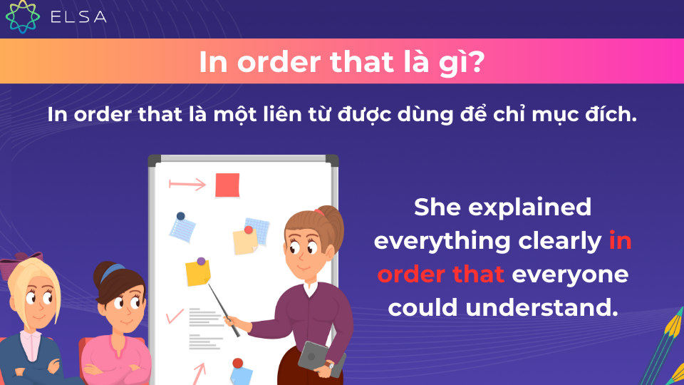 In order that- liên từ chỉ mục đích