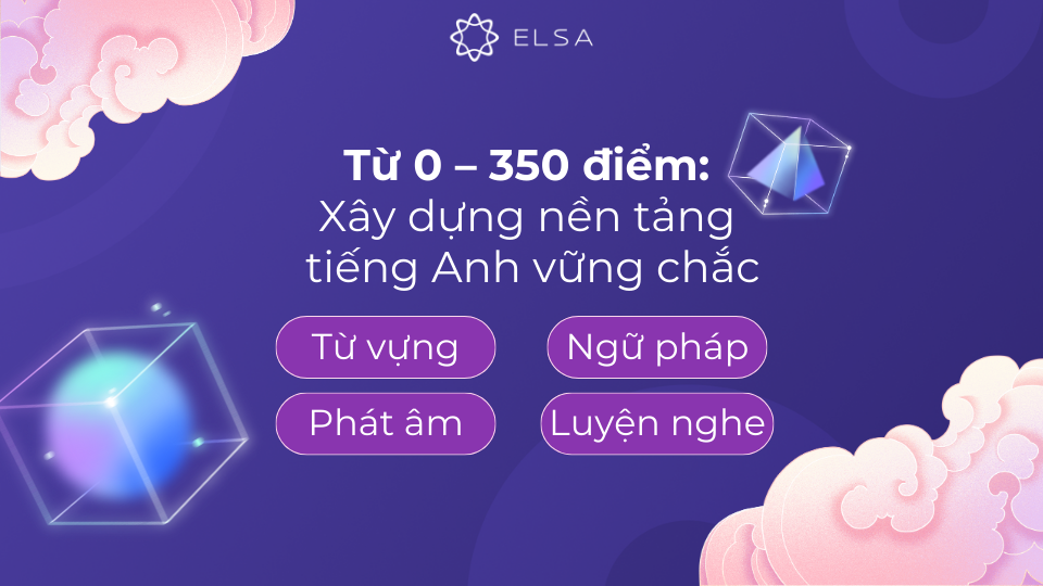 Từ 0 - 350 điểm: Xây dựng nền tảng tiếng Anh vững chắc Từ 0 - 350 điểm: Xây dựng nền tảng tiếng Anh vững chắc