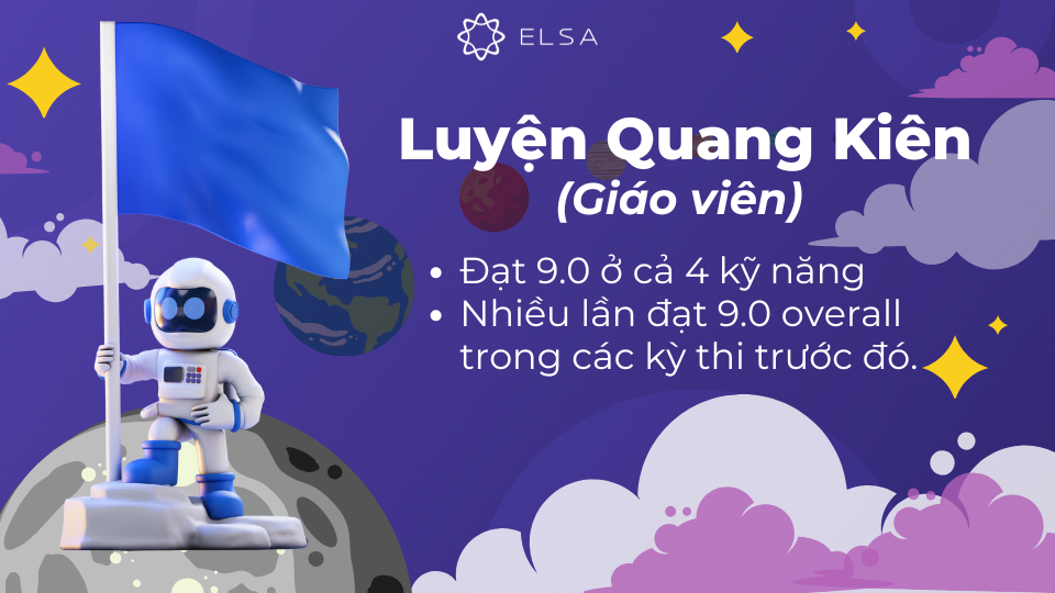 Thầy Luyện Quang Kiên đạt 9.0 ở cả 4 kỹ năng Thầy Luyện Quang Kiên đạt 9.0 ở cả 4 kỹ năng