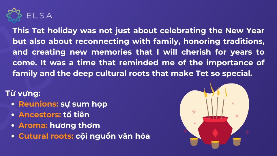Bài mẫu 3 chủ đề Talk about Tet holiday Bài mẫu 4 chủ đề Talk about Tet holiday
