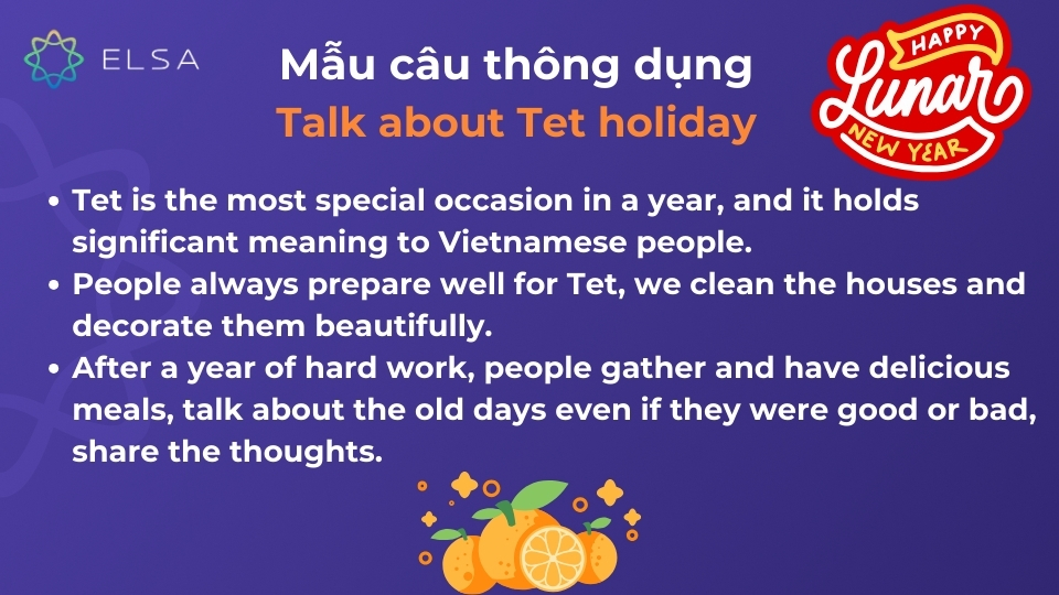 Mẫu câu thông dụng của chủ đề Talk about Tet holiday Mẫu câu thông dụng của chủ đề Talk about Tet holiday