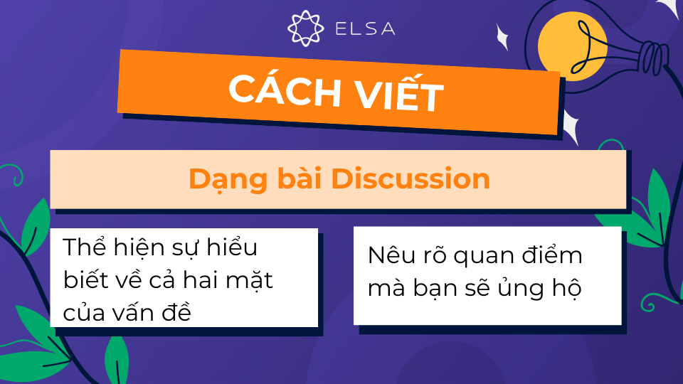 Dạng bài Discussion yêu cầu thảo luận hai quan điểm khác nhau về một vấn đề cụ thể và đưa ý kiến riêng Dạng bài Discussion yêu cầu thảo luận hai quan điểm khác nhau về một vấn đề cụ thể và đưa ý kiến riêng